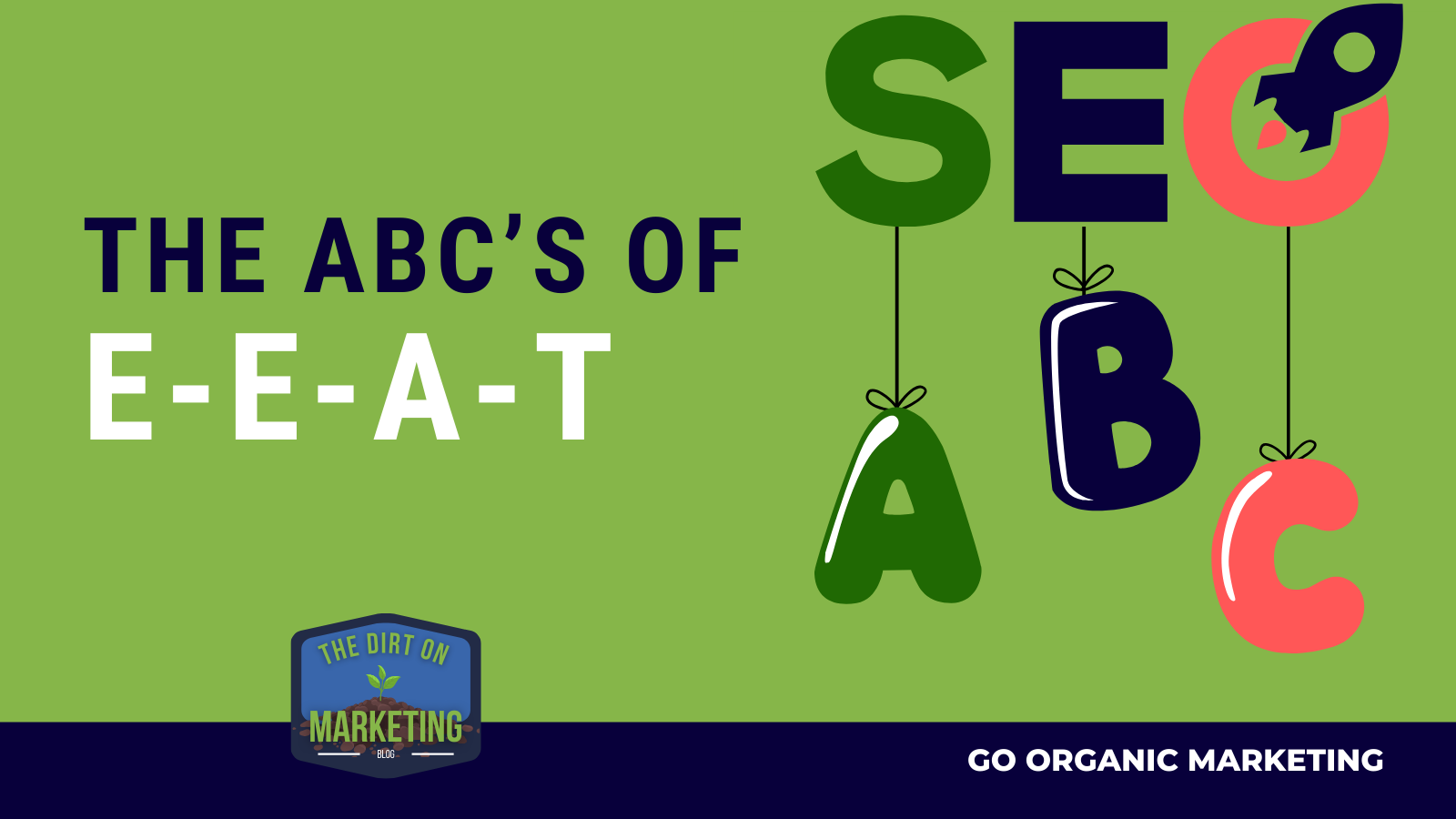 The ABCs blocks with title green image of SEO with EEAT lettering